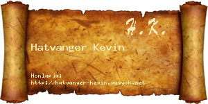 Hatvanger Kevin névjegykártya